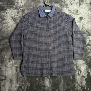 Vintage Womens L.L. Bean Long Sleeve Button Down Polo Sweater Size Medium Plaid